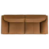 Close-up of leather texture on Buxton sofa