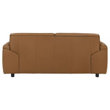 Buxton Top Grain Leather Upholstered Loveseat Orange