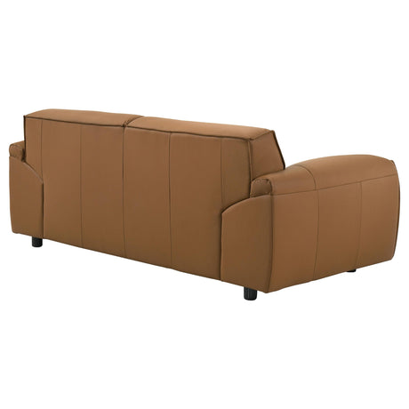 Attached seat cushions with tight back detail