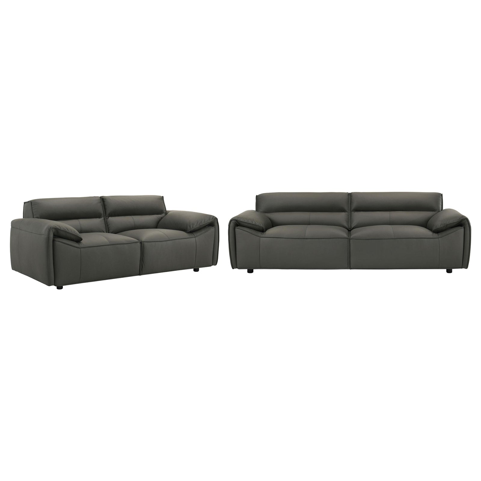 main view of Buxton 2-piece Leather Upholstered Sofa Set Graphite furniture