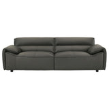 Buxton Top Grain Leather Sofa graphite side view