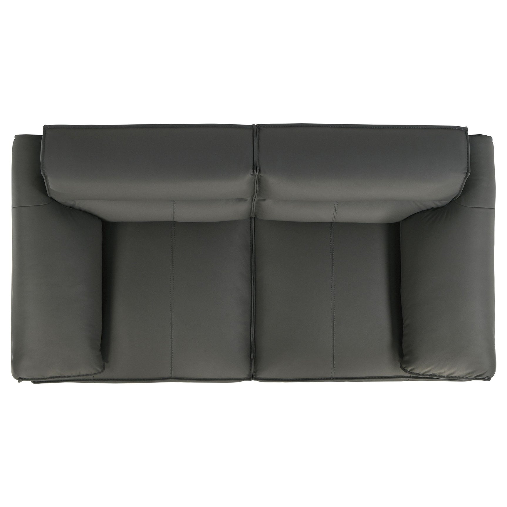 Grey stitching detail on leather