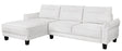 Caspian sectional sofa front view white and black upholstery
