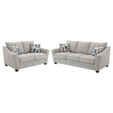 main view of Tomkins 2-Piece Boucle Upholstered Sofa Set Light Grey furniture