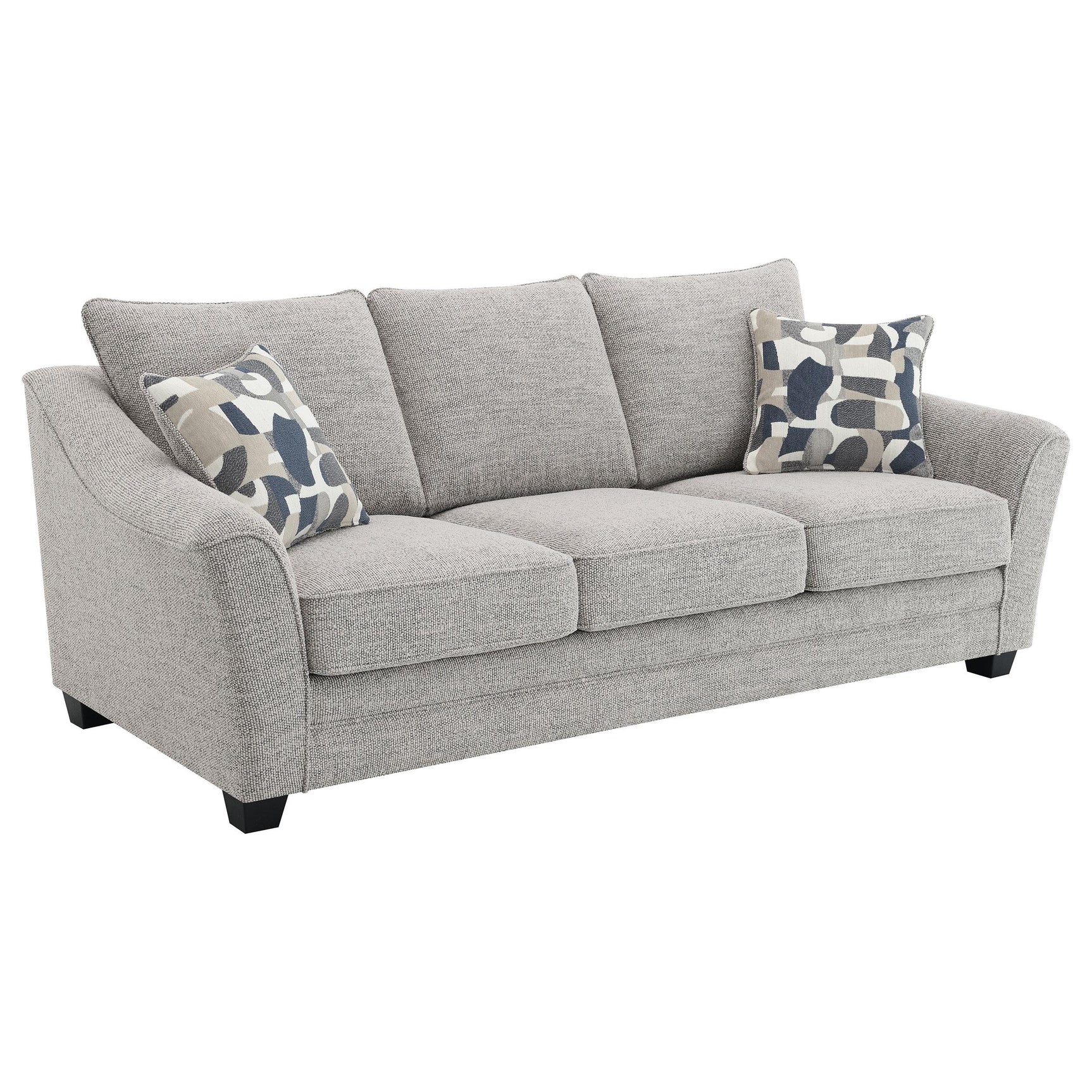 side view of Tomkins 2-Piece Boucle Upholstered Sofa Set Light Grey furniture