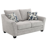 detail view of Tomkins 2-Piece Boucle Upholstered Sofa Set Light Grey furniture
