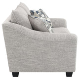 detail view of Tomkins 2-Piece Boucle Upholstered Sofa Set Light Grey furniture