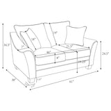 side view of Tomkins 2-Piece Boucle Upholstered Sofa Set Light Grey furniture
