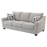 Tomkins Boucle Upholstered Sofa light grey detailed fabric close-up