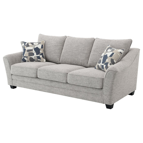 Tomkins Boucle Upholstered Sofa light grey detailed fabric close-up
