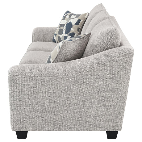 Tomkins Boucle Upholstered Sofa light grey front perspective
