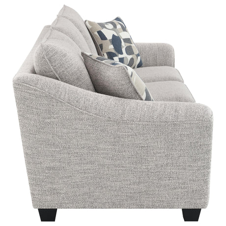 Tomkins Boucle Upholstered Sofa light grey front wide angle