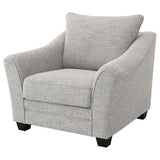 Close-up of boucle fabric texture on Tomkins Chair