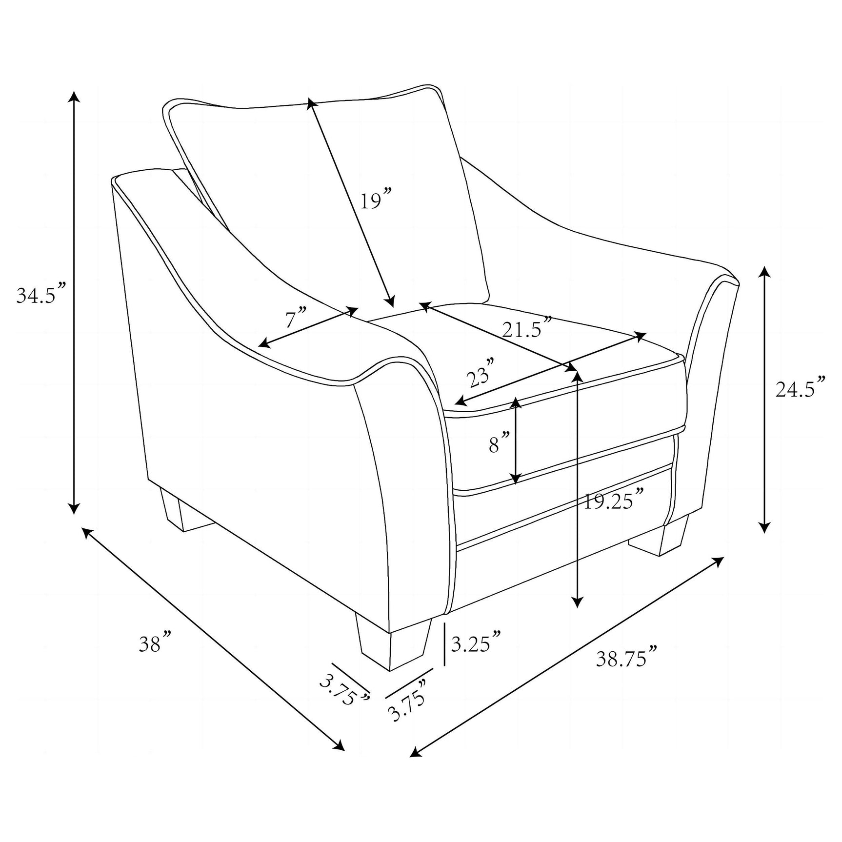 Tomkins Boucle Chair overall profile