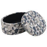 Rima Multicolor Storage Ottoman angled side view