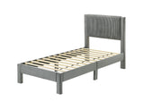 Lucia light gray twin platform bed side angle