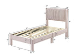 Lucia Pink Upholstered Twin Bed close-up of fabric