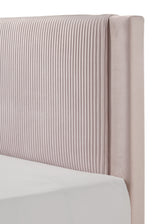 Lucia Pink Upholstered Bed frame close-up