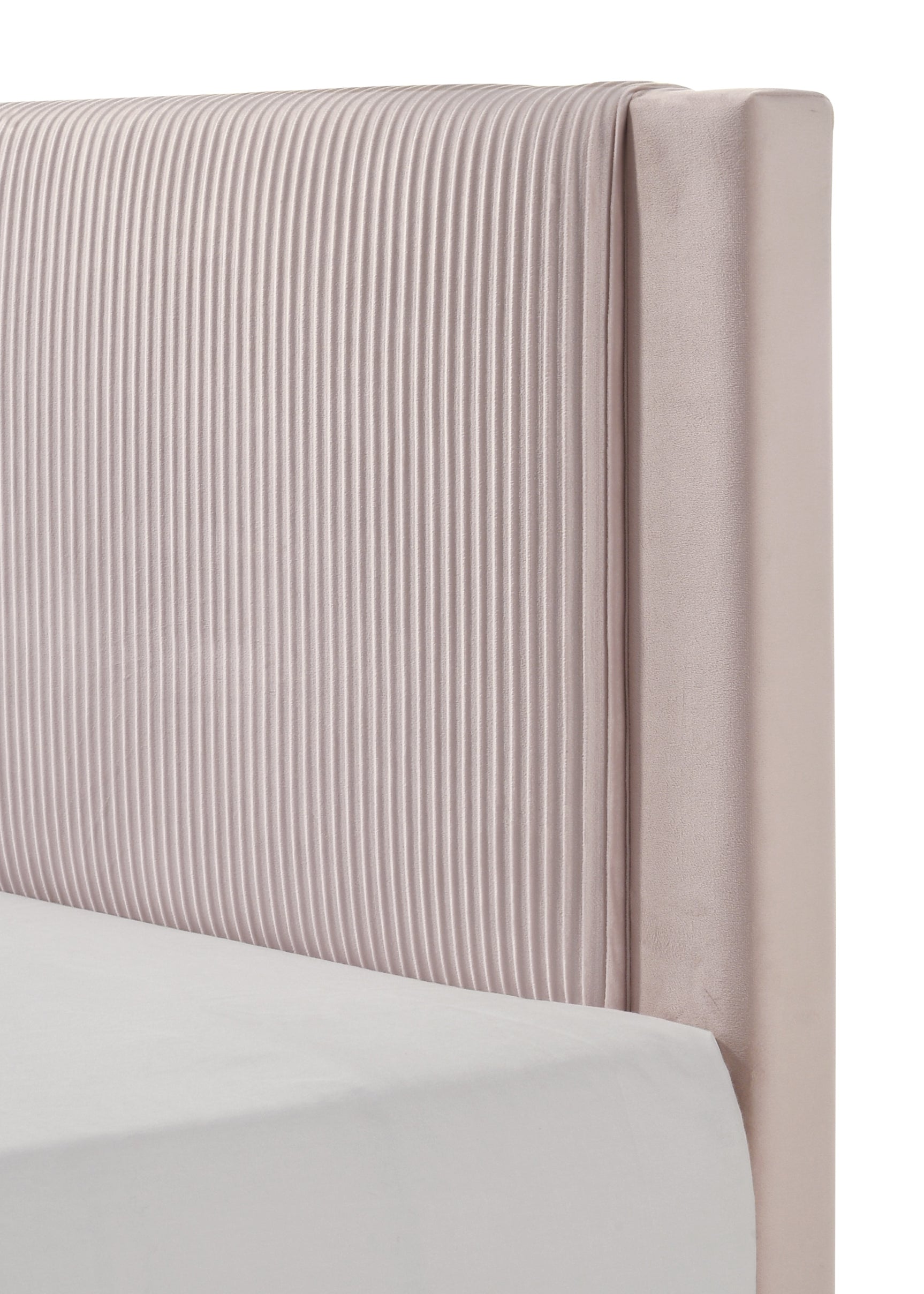 Lucia Pink Upholstered Bed frame close-up