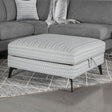 Clint multi-color upholstered storage ottoman front view