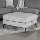 Clint multi-color upholstered storage ottoman front view