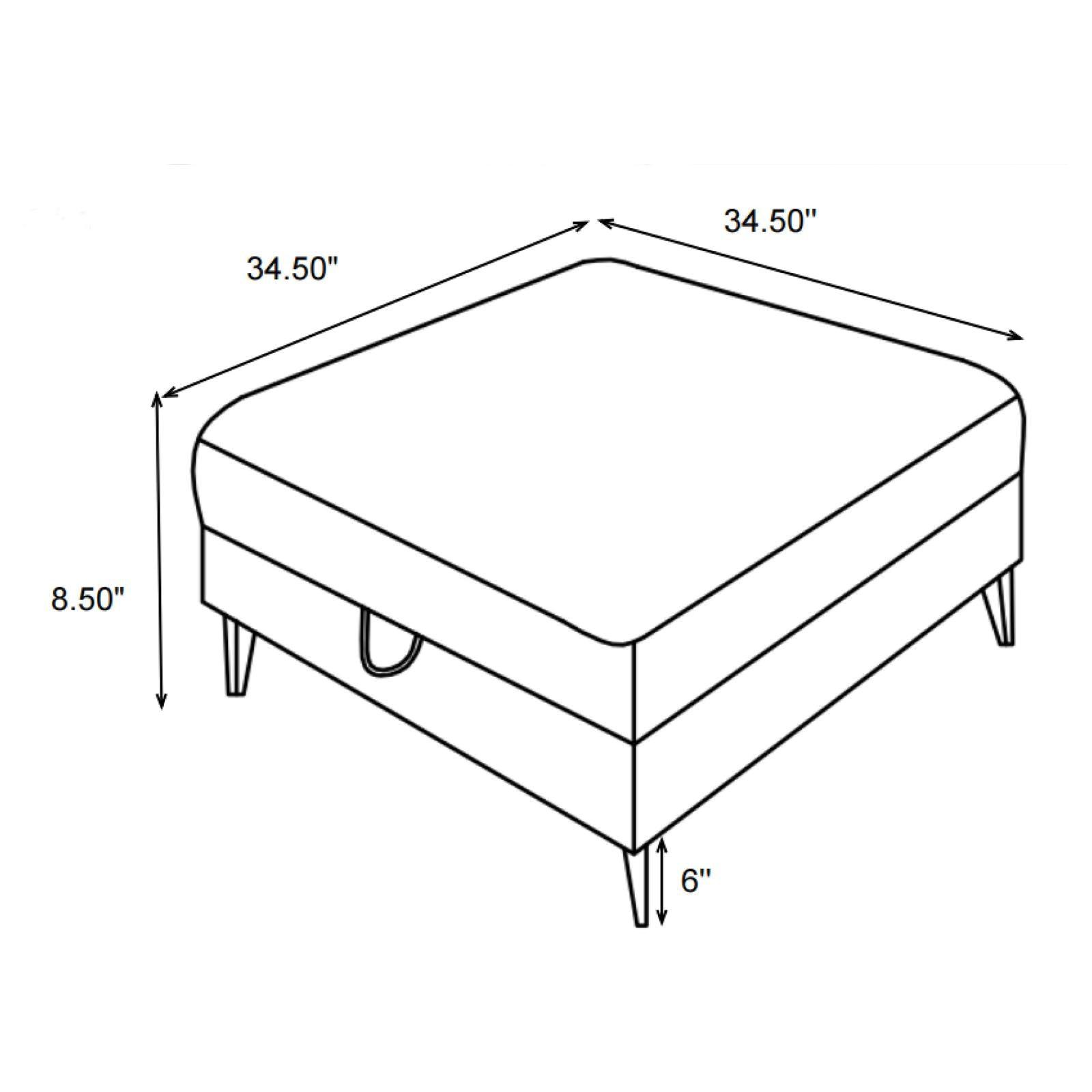 Clint ottoman back angle showing leg design
