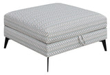 Clint multi-color upholstered storage ottoman side angle
