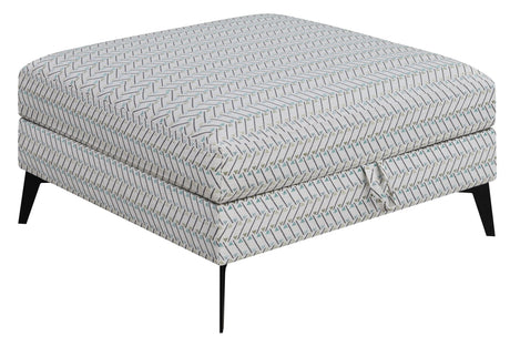 Clint multi-color upholstered storage ottoman side angle