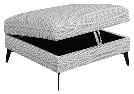 Clint storage ottoman open showing interior