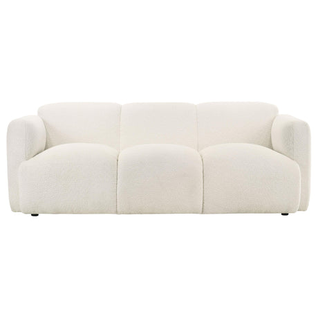 detail view of white upholstered fabric on Dorset sofa