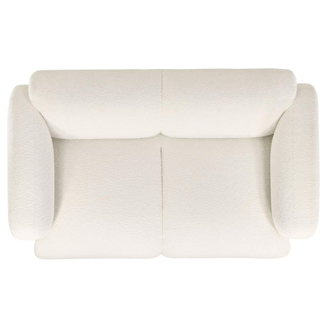 Attached cushions on Dorset loveseat