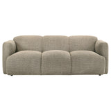 Dorset 3-piece Upholstered Round Track Arm Sofa Set Brown