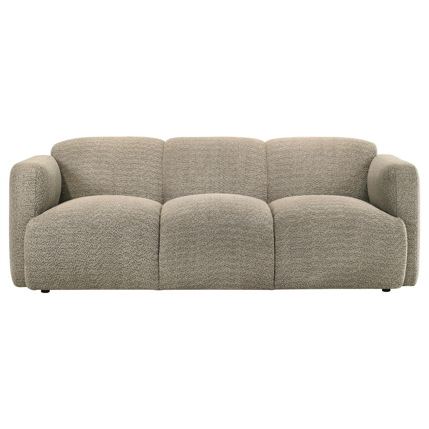 Dorset 3-piece Upholstered Round Track Arm Sofa Set Brown