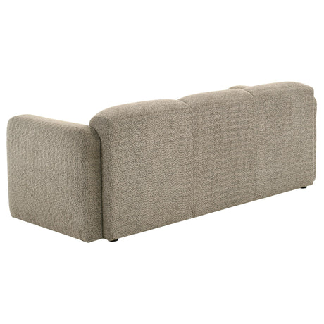 main view of Dorset loveseat in brown fabric
