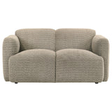 Dorset 3-piece Upholstered Round Track Arm Sofa Set Brown
