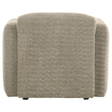 Dorset Fabric Upholstered Round Track Arm Accent Chair Brown
