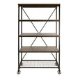 Millwood Weathered Natural and Rustic Black Metal Bookcase front view
