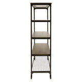 Millwood Weathered Natural And Rustic Black Metal Ash Veneers Engineered Wood And Metal Bookcase - Ella Furniture