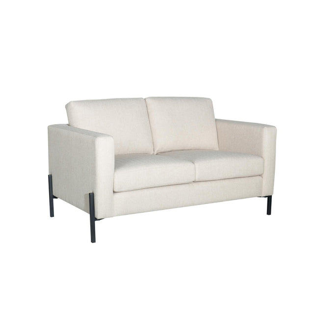 Tilly upholstered loveseat in oatmeal fabric, front angle