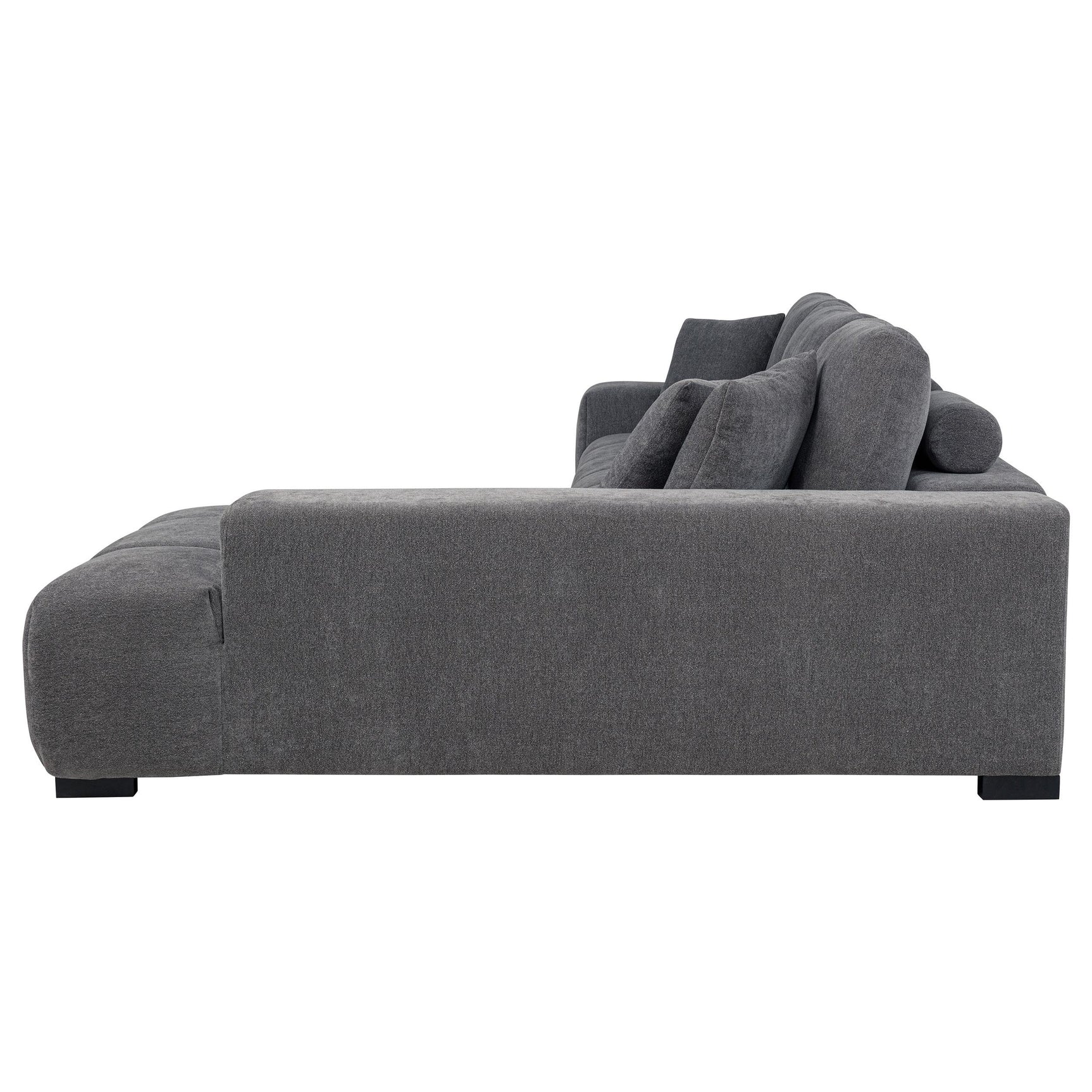 Room view featuring Octavia Charcoal Grey Sectional Chaise Sofa