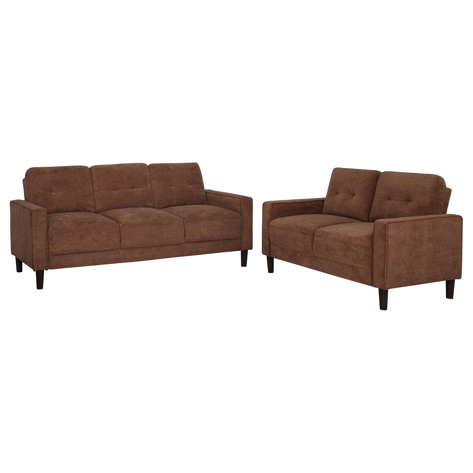 main view of Bowen II 2-piece Fabric Upholstered Track Arm Sofa Set Rust furniture