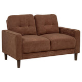 Close-up of upholstery texture on Bowen II sofa set rust