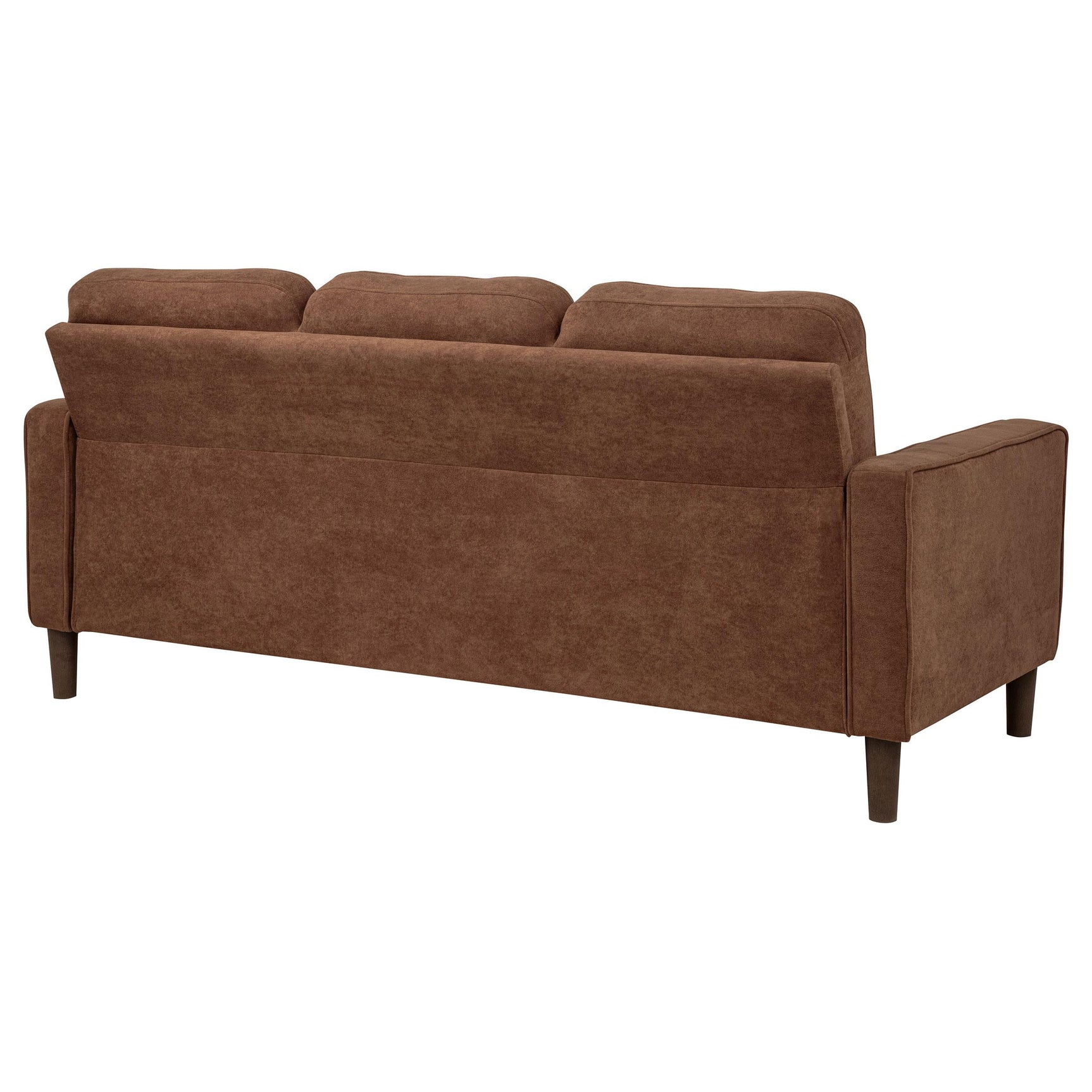 Bowen II rust fabric upholstered track arm sofa close-up detail