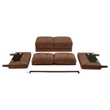 Bowen II rust fabric upholstered track arm sofa side angle