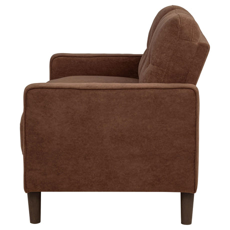 Bowen II loveseat attached seat cushions detail