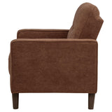 Close-up of grid-tufted back cushion