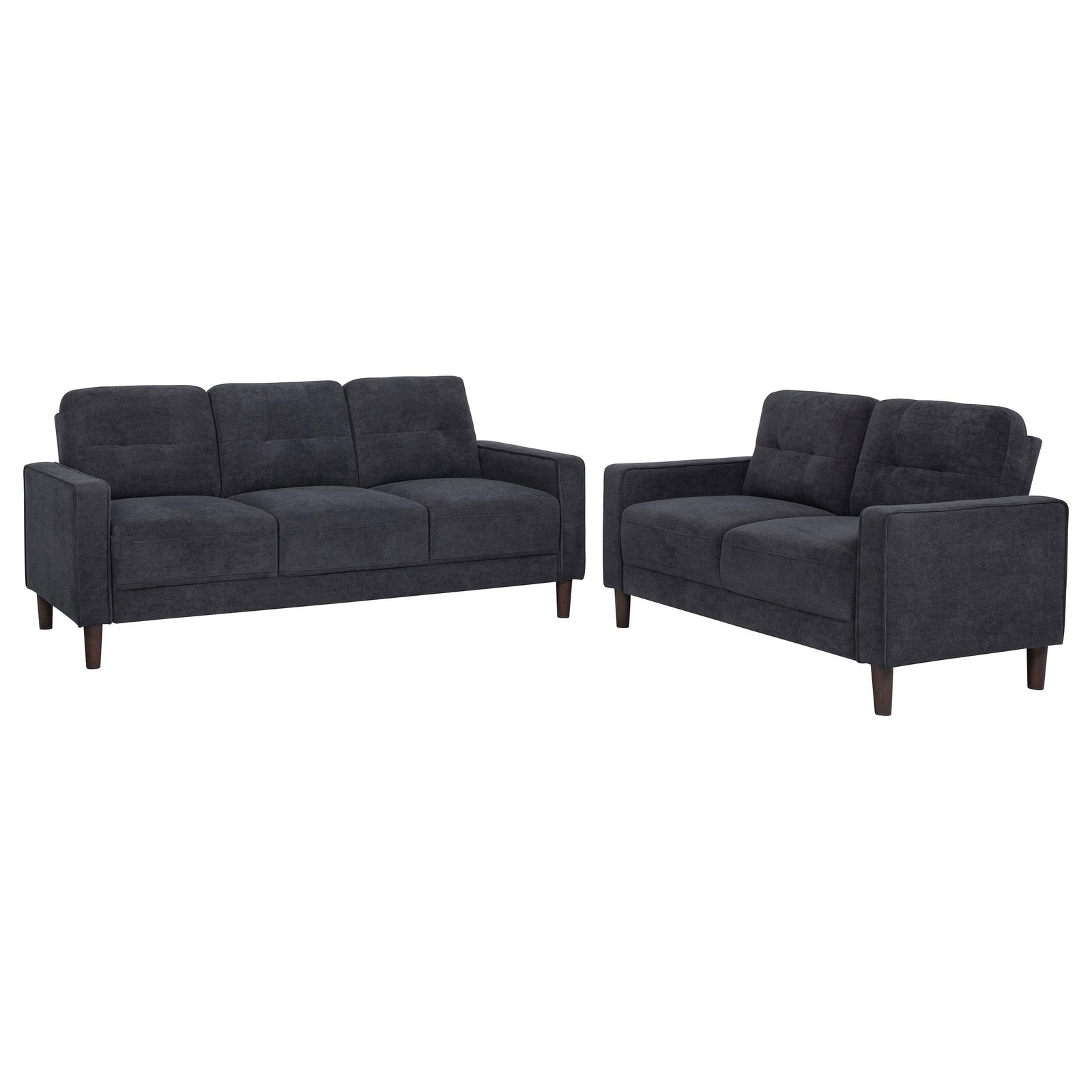 main view of Bowen II 2-piece Upholstered Track Arm Sofa Set Steel Grey furniture
