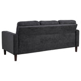 Bowen II loveseat main front view steel grey