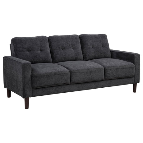 Side view of Bowen II 3-piece Upholstered Track Arm Sofa Set steel grey