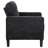 Bowen II loveseat and sofa set in steel grey corner placement